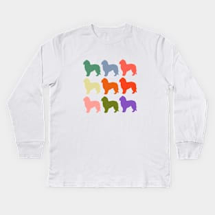 Maltese dogs in Rainbow Colors Kids Long Sleeve T-Shirt